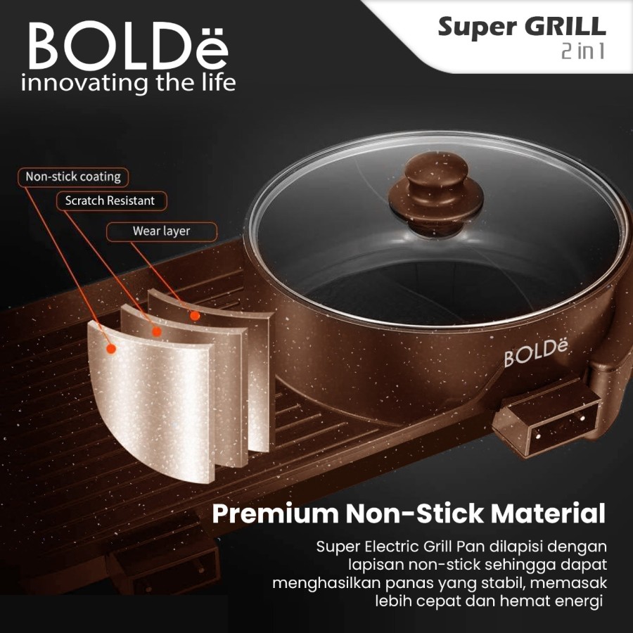 Bolde Super Electric GRILL 2 in 1 - Dark Brown